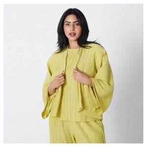 Wynne Layers Womens Pear Pleated Plisse Knit Cardigan Sweater Shrug Plus Size 2X